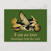 Goldenes Motorrad Golden Gruß Postkarte (Vorderseite)
