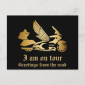 Goldenes Motorrad Golden Gruß Postkarte (Vorderseite)