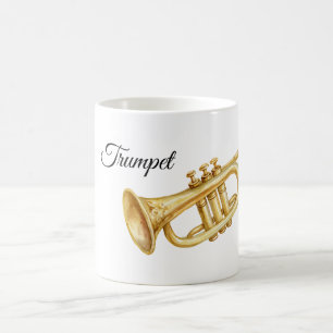 Goldenes Musikinstrument Trompete Kaffeetasse