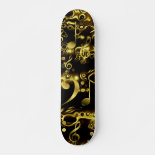 goldenes Musiknoten Skateboard