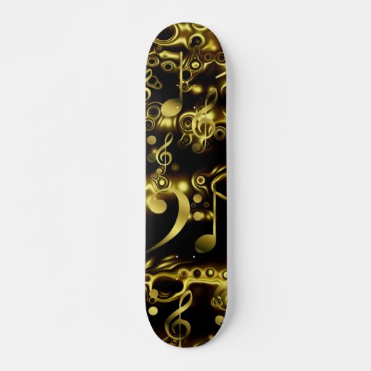 goldenes Musiknoten Skateboard (Vorne)