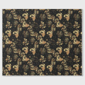 Goldenes Muster 07 Schwarze BG Geschenkpapier (Flach)