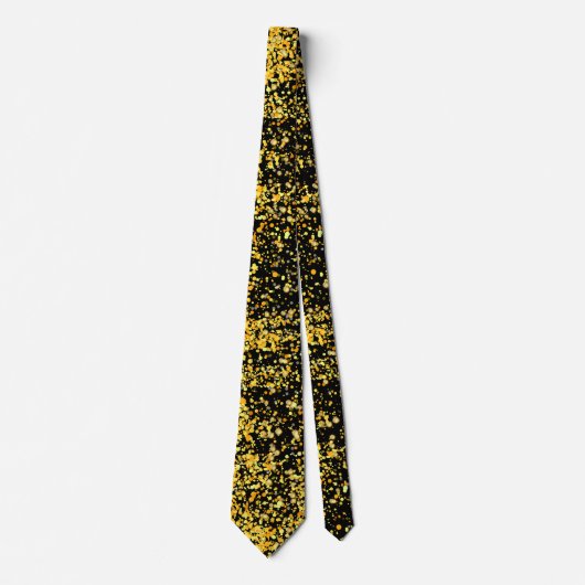 Goldenes Muster 11.bw Black BG Krawatte (Vorderseite)