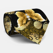 Goldenes Muster 16.bw Black BG Krawatte (Gerollt)