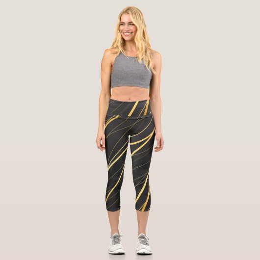 Goldenes Muster 1 Capri Leggings (Vorderseite)