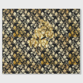 Goldenes Muster 21,bw. Black BG Geschenkpapier (Flach)