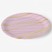 Goldenes Muster 2 Pappteller (Schrägansicht)