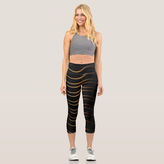 Goldenes Muster 4 Capri Leggings (Vorderseite)