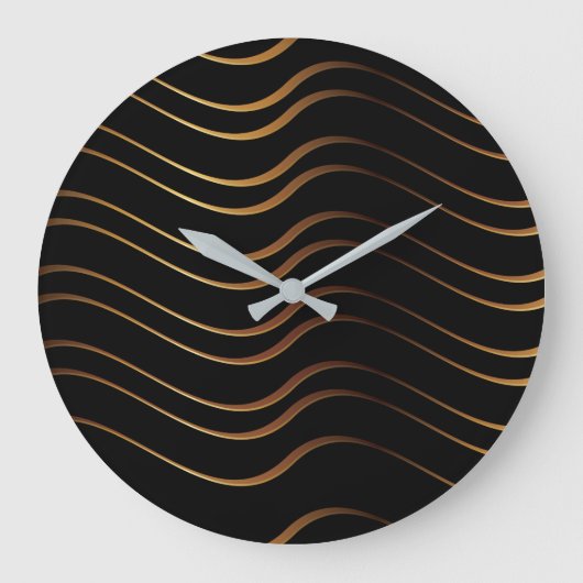 Goldenes Muster 4 Große Wanduhr (Vorderseite)