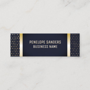 goldenes Muster   Dunkelblaue Goldmetallschneide Mini Visitenkarte