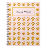 Goldenes Muster in Rosa Notizblock (Vorderseite)