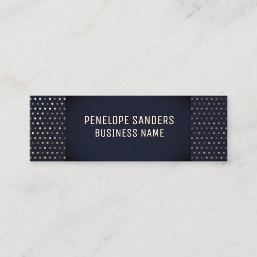 goldenes Muster | Luxury Dark Blue Mini Visitenkarte (Vorderseite)