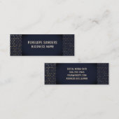 goldenes Muster | Luxury Dark Blue Mini Visitenkarte (Vorne/Hinten)