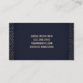 goldenes Muster | Luxury Dark Blue Visitenkarte (Rückseite)