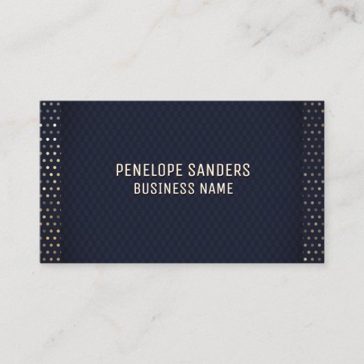 goldenes Muster | Luxury Dark Blue Visitenkarte (Vorderseite)