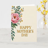 Goldenes Muttertagsgeschenk Karte (Gelbe Blume)