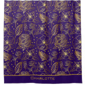 Goldenes, nahtloses Muster personalisiert Duschvorhang (Vorderseite)