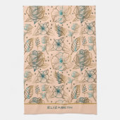 Goldenes, nahtloses Muster personalisiert Geschirrtuch (Vertikal)