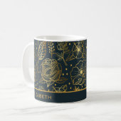 Goldenes, nahtloses Muster personalisiert Kaffeetasse (Vorderseite Links)