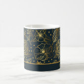 Goldenes, nahtloses Muster personalisiert Kaffeetasse (Mittel)