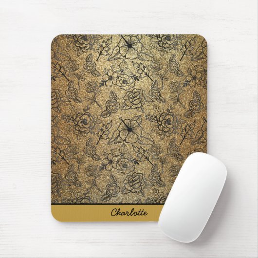 Goldenes, nahtloses Muster personalisiert Mousepad (Mit Mouse)
