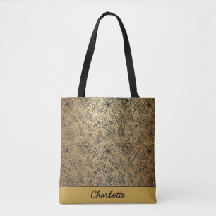 Goldenes, nahtloses Muster personalisiert Tasche