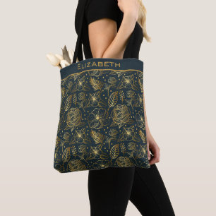 Goldenes, nahtloses Muster personalisiert Tasche