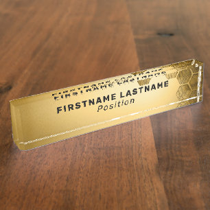 Goldenes Namensschild Namensplakette