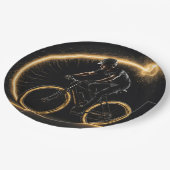 Goldenes Neonbike mit leichten Wegen Pappteller (Schrägansicht)