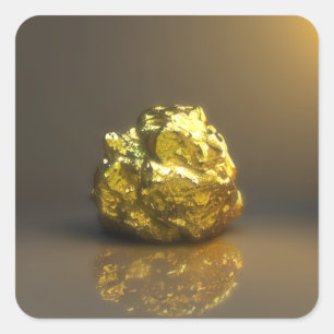 Goldenes Nugget Quadratischer Aufkleber