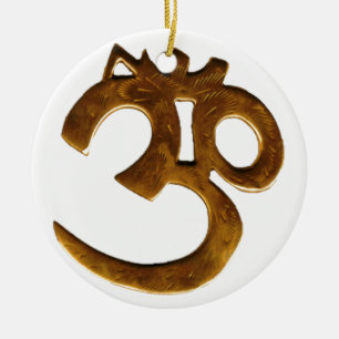 Goldenes OM Keramikornament