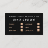 Goldenes Ombré, moderne Menüauswahl Begleitkarte (Rückseite)