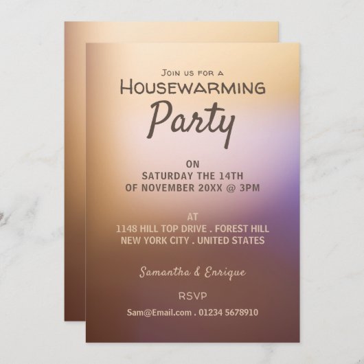 Goldenes Ombré, modernes Party zur Haushaltserwärm Ankündigung (Vorne/Hinten)