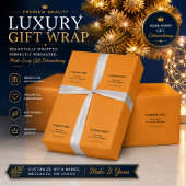 Goldenes Orange Feiertags-Verpackungspapier Geschenkpapier