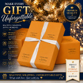 Goldenes Orange Feiertags-Verpackungspapier Geschenkpapier