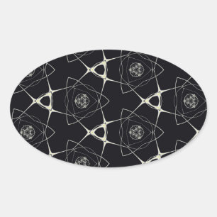 Goldenes Ornament Ovaler Aufkleber