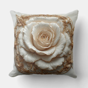 Goldenes Ornament-Rosendesign Kissen