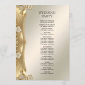 Goldenes, ornamentales Hochzeitsprogramm mit Blume Programm (Rückseite)