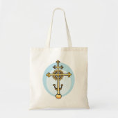 Goldenes Orthodox-Kreuz religiöses Symbol Tragetasche (Vorne)