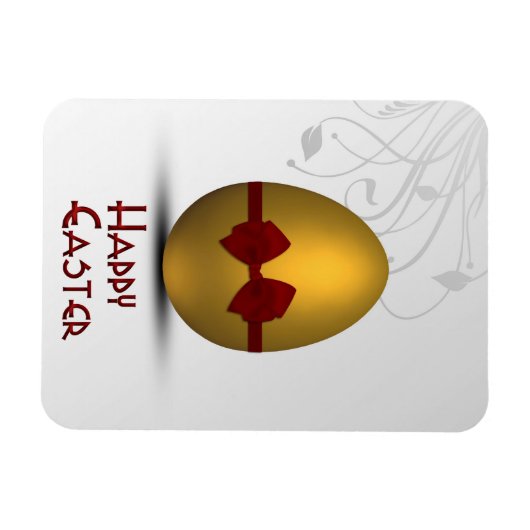 Goldenes Osterei mit Bogen-Blumenstrudel-Muster Magnet (Horizontal)