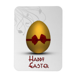 Goldenes Osterei mit Bogen-Blumenstrudel-Muster Magnet