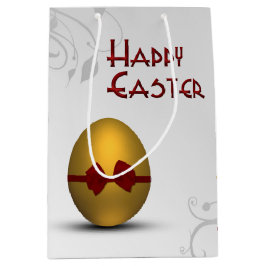 Goldenes Ostereier mit braunem, floralfarbenem Mus Mittlere Geschenktüte