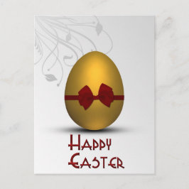 Goldenes Ostereier mit brauner, floraler Swirl Mus Feiertagspostkarte