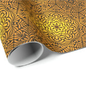 Goldenes östliches geometrisches Stern-Packpapier Geschenkpapier (Rolleneckpunkt)