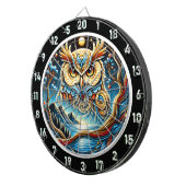 Goldenes Owl Twilight Dartboard Kunst Dartscheibe (Vorderseite rechts)