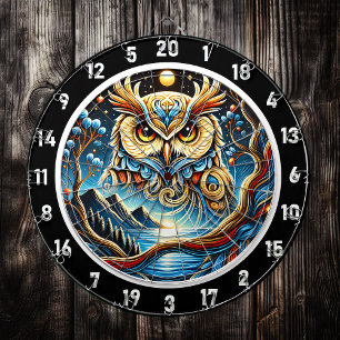 Goldenes Owl Twilight Dartboard Kunst Dartscheibe