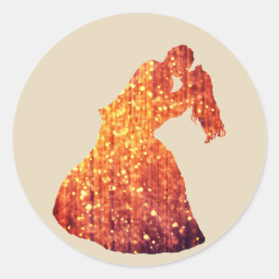 Goldenes Paar, Kiss, Romantischer Sticker