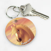 Goldenes Palominopferd Schlüsselanhänger