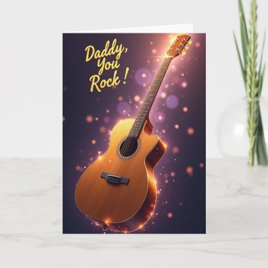 Goldenes Papi Du Rockst Karte (Vorderseite)