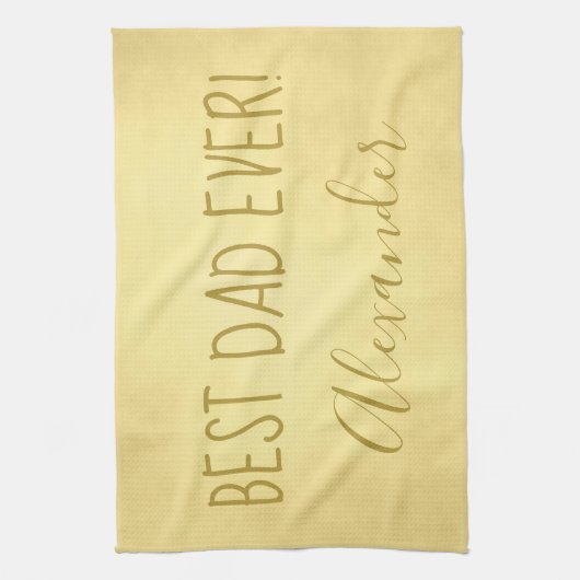 Goldenes Parchment Bester Vater Geschirrtuch (Vertikal)